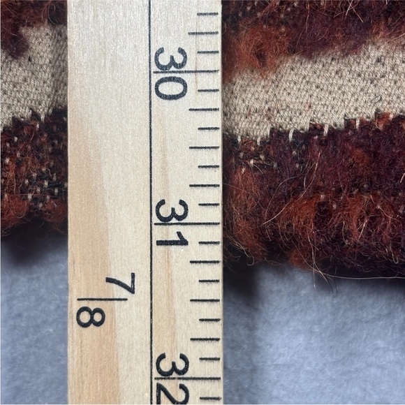 Free People Women’s Small Red Combo Faux Fur Western Front Zip Wool Blend Coat - Picture 5 of 10